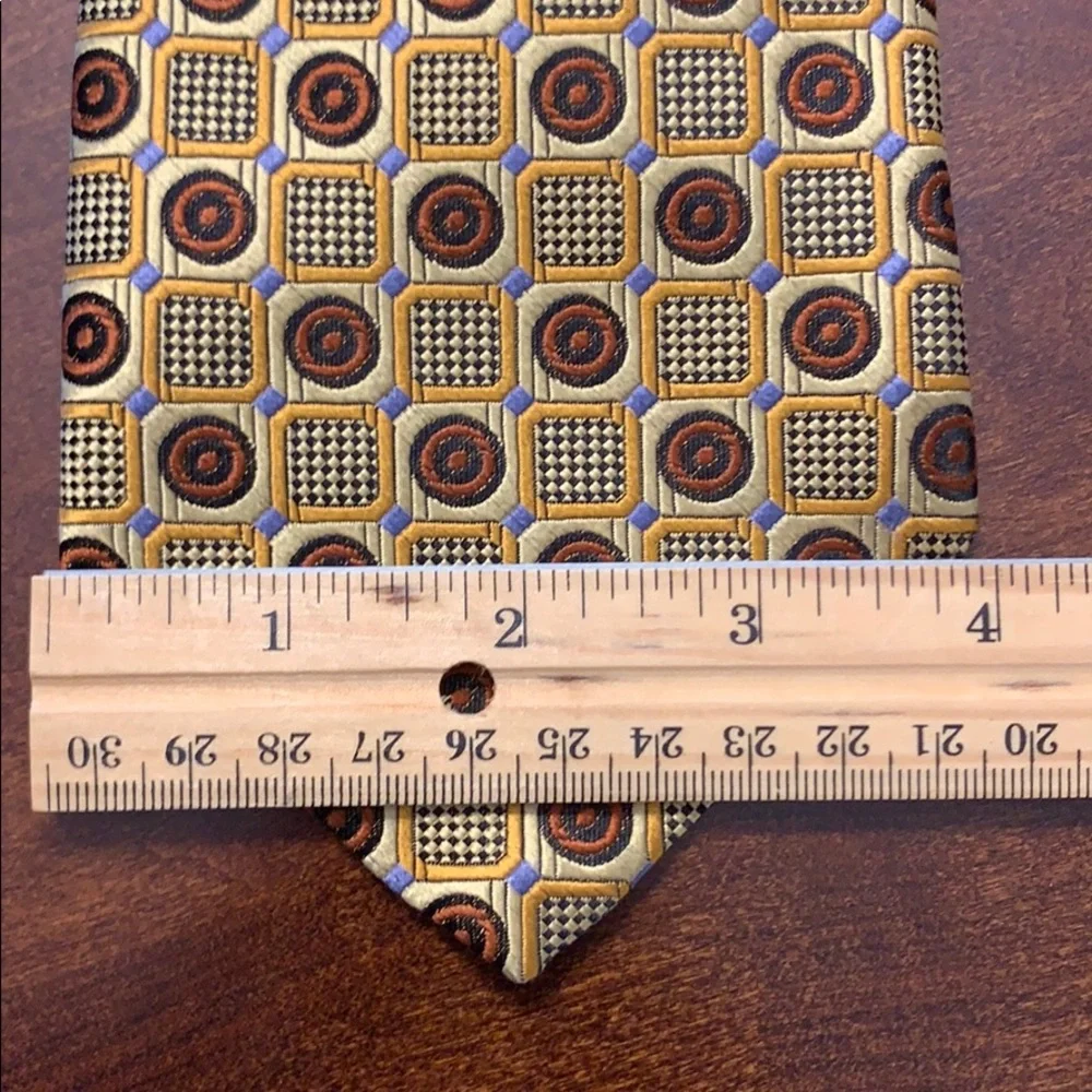 Robert Talbott Studio hand sewn SILK geometric tie made in USA